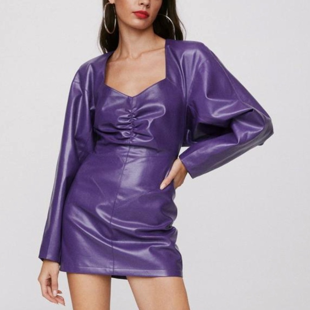 Faux Leather Dress